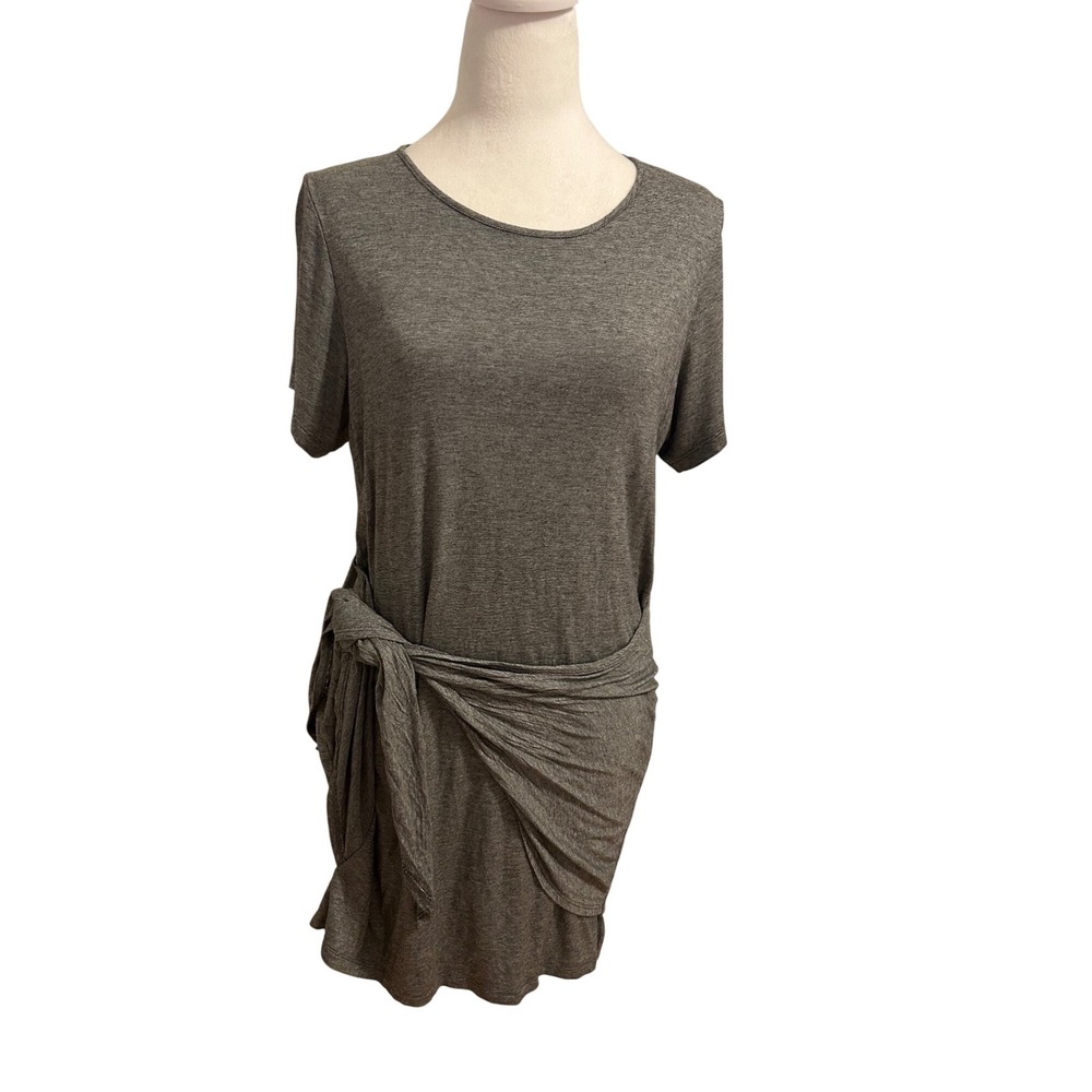 Anthropologie Dolan Left Coast Tied Knot T-Shirt Dress‎ Large Gray Stretch lagen